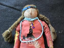 Old Native American Beaded Leather Doll, South Dakota Collector Sd-022408222