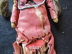 Old Native American Beaded Leather Doll, South Dakota Collector Sd-022408222 Old Native American Beaded Leather Doll, South Dakota Collector Sd-022408222