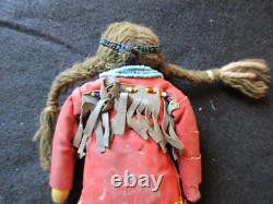Old Native American Beaded Leather Doll, South Dakota Collector Sd-022408222