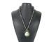 Old Navajo Pearl Necklace Fox Chain Sterling Silver 925 Green Turquoise Pendant