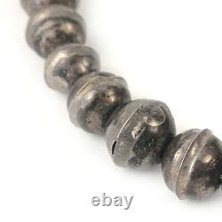 Old Navajo Pearl Necklace Fox Chain Sterling Silver 925 Green Turquoise Pendant