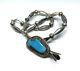 Old Pawn Navajo Sterling Turquoise Squash Blossom 15 Bench Melon Bead Necklace