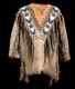 Old Style Native American Buffalo Beaded Fringe Regalia War Shirt L & XL Size