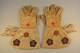 Old Vintage Beaded Leather Gauntlets Gloves Plains Indian Flower Design