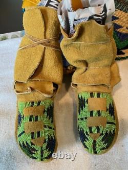 Older Native American Indian Beaded Moccasins Yakama