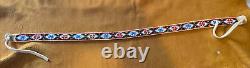 One Awesome Colored Native American Lakota Sioux Lazy Stitched Beaded Hat Band