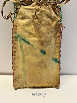 Original Antique Native American Indian Beaded Pouch 1800's to 1900's-SALE
