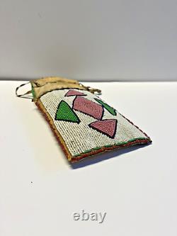 Original Antique Native American Indian Beaded Pouch 1800's to 1900's-SALE
