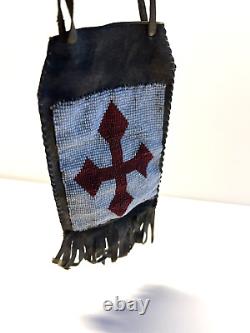 Original Antique Native American Indian Beaded Pouch 1880's to 1910's