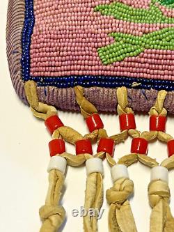 Original Antique Native American Nez Perce Large Beaded Bag Early 1900's-1920's