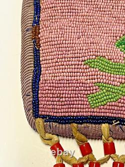 Original Antique Native American Nez Perce Large Beaded Bag Early 1900's-1920's