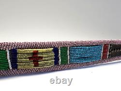 Original Native American Indian Beaded Belt 39 Brass Tacks 1890-1920