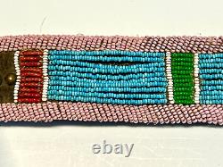 Original Native American Indian Beaded Belt 39 Brass Tacks 1890-1920