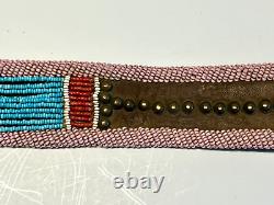 Original Native American Indian Beaded Belt 39 Brass Tacks 1890-1920