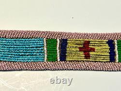 Original Native American Indian Beaded Belt 39 Brass Tacks 1890-1920