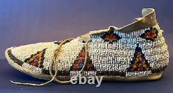 Pair C. 1910-20 Native American Cheyenne Heavily Beaded Moccasins