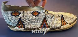 Pair C. 1910-20 Native American Cheyenne Heavily Beaded Moccasins