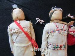 Pair Native American Beaded Leather Dolls With Papoose Sd-022408225