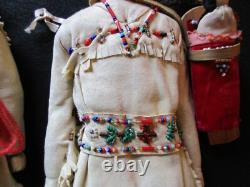 Pair Native American Beaded Leather Dolls With Papoose Sd-022408225