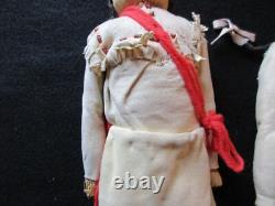 Pair Native American Beaded Leather Dolls With Papoose Sd-022408225