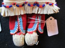 Pair Native American Beaded Leather Dolls With Papoose Sd-022408225