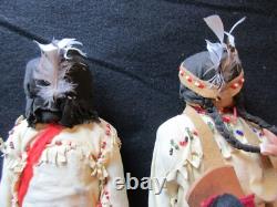 Pair Native American Beaded Leather Dolls With Papoose Sd-022408225