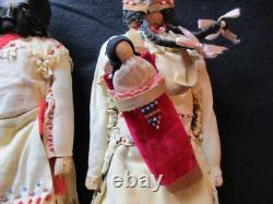 Pair Native American Beaded Leather Dolls With Papoose Sd-022408225