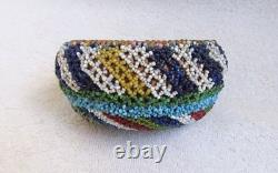 Paiute Indian Beads Beaded Beadwork Design Decorated Hand Woven Basket Bowl