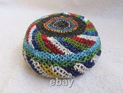 Paiute Indian Beads Beaded Beadwork Design Decorated Hand Woven Basket Bowl
