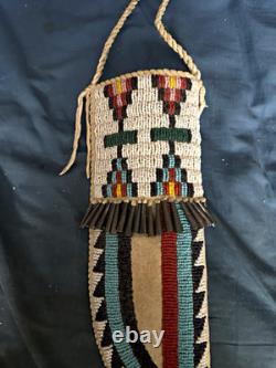 Plains Beaded Cheyenne style knife sheath With Knife