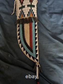 Plains Beaded Cheyenne style knife sheath With Knife