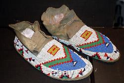 Plains Indian Beaded Moccasins Adult Native American /Excellent