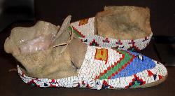 Plains Indian Beaded Moccasins Adult Native American /Excellent