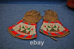 Plains Indians Beaded Gauntlets Antique