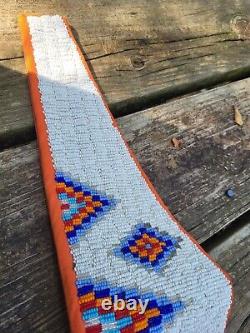Plains Native American Indian Beaded Blanket Strip Vintage
