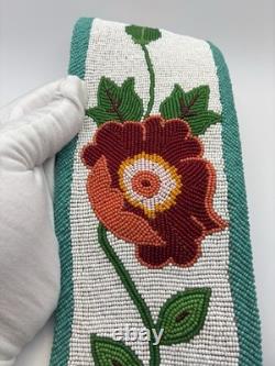 Plateau Beaded Ceremonial Belt With Floral Design 1960's 40.5x4