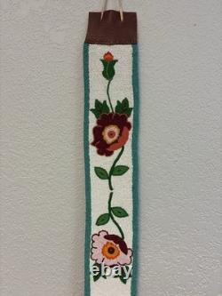 Plateau Beaded Ceremonial Belt With Floral Design 1960's 40.5x4