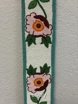 Plateau Beaded Ceremonial Belt With Floral Design 1960's 40.5x4