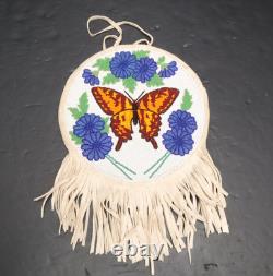 Plateau Beaded Flat Bag ORNATE PICTORIAL BUTTERFLY 14 Nez Perce Native American
