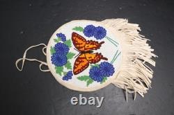 Plateau Beaded Flat Bag ORNATE PICTORIAL BUTTERFLY 14 Nez Perce Native American