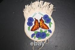 Plateau Beaded Flat Bag ORNATE PICTORIAL BUTTERFLY 14 Nez Perce Native American