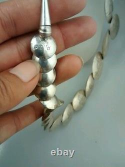 Pretty vintage Native American Navajo DSC sterling stamp beads necklace