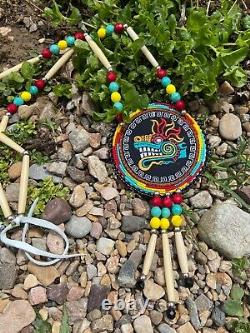 Quetzalcoatl Beaded Medallion Native Made regalia Native Beadwork