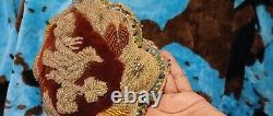 RARE Antique Beaded Pillow Victorian Bird Bead Possibly Iroquois American Indian