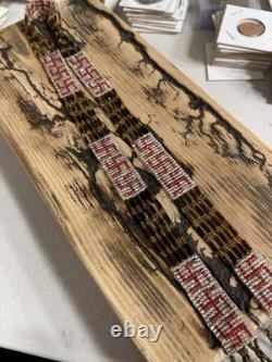 RARE Native American WHIRLING LOGS Flapper Handmade Antique Beaded Necklace W@W