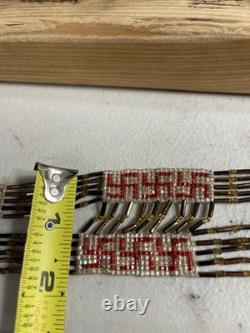 RARE Native American WHIRLING LOGS Flapper Handmade Antique Beaded Necklace W@W
