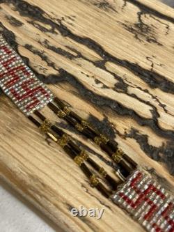 RARE Native American WHIRLING LOGS Flapper Handmade Antique Beaded Necklace W@W