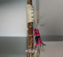RARE Vtg 42 Handcrafted Artisan Medicine Staff Native American Style Beaded