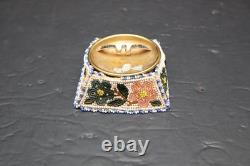Rare ATQ Plateau Nez Perce Native American Floral Full Beaded Box Ashtray