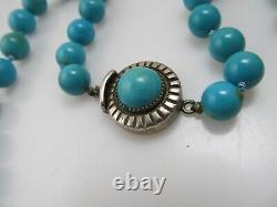 Rare Frank Patania Thunderbird Turquoise Beaded Necklace Sterling Silver Vintage